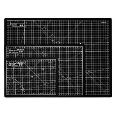 22AS 9 In X 12 In Angelus Self Healing Cutting Mat Black