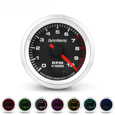 2'' 52mm 7 Color Backlight Car Pointer Tacho Tachometer Gauge Meter 0-10 RPM 12V