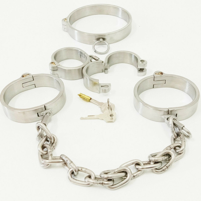 Menottes Acier Metal Bondage Bdsm Esclave Immobilisation Soumission Collier