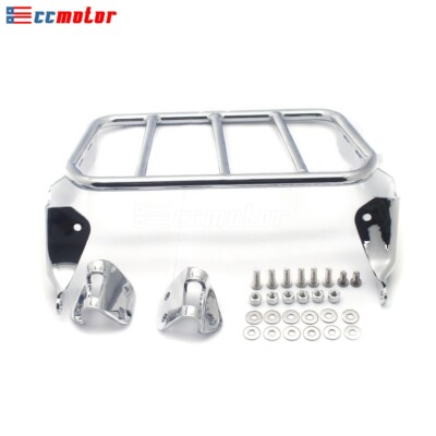 Chrome/Black Sissy Bar Luggage Rack For Harley Fat Boy Breakout 2018 2019 2020 