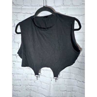 SHEIN LADIES BLACK CROPPED SLEEVELESS SHIRT (XL)  EUC WORN ONCE