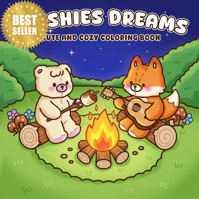 Plushies Dreams Coloring Book: Cute Stuffed Animal Coloring Pages Featuring Cozy