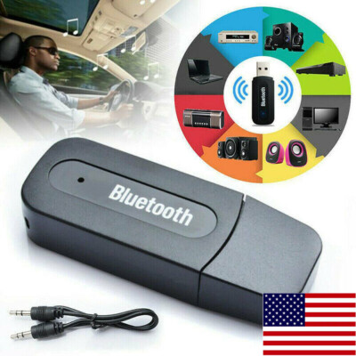 Car 3.5mm AUX To USB Wireless Bluetooth Audio Stereo Auto Music-Receiver Adapter