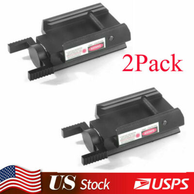 2Pcs Handgun Mini Red Dot Laser Sight Low Profile 20mm Picatinny Rail For Rifle