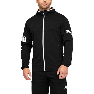 Puma 67279901 Mens Power Cat Logo Толстовка с капюшоном на молнии во всю длину Пальто Куртки Верхняя одежда