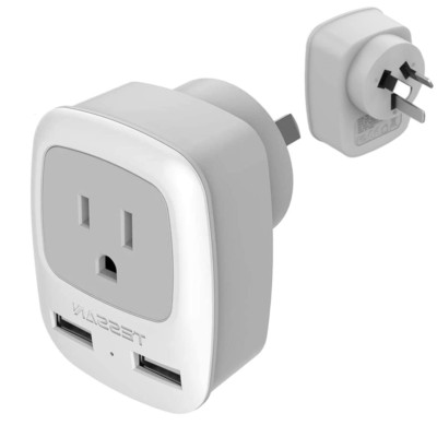 US to Australia Plug Adapter with USB for Travel to China New Zealand Argentina