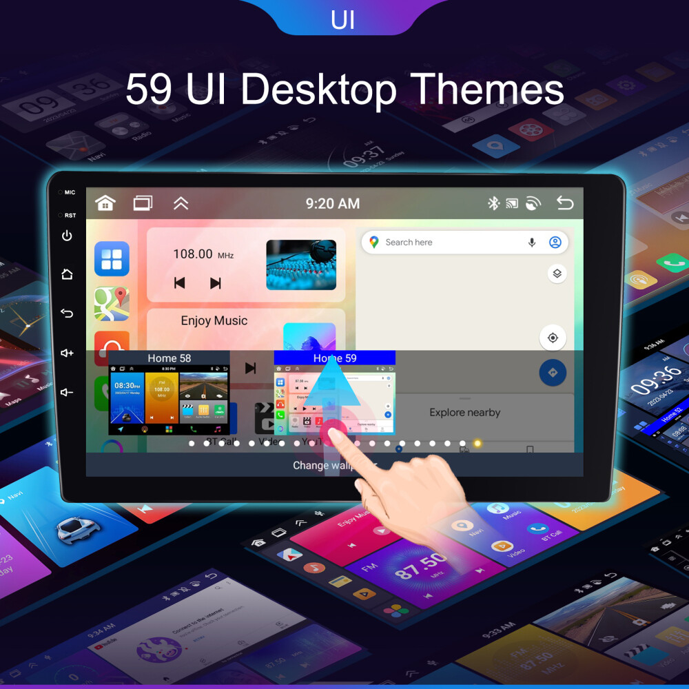 4+64GB 10.1 Inch 2 DIN Car Stereo Radio Android 13 Carplay GPS Navi BT WIFI IPS