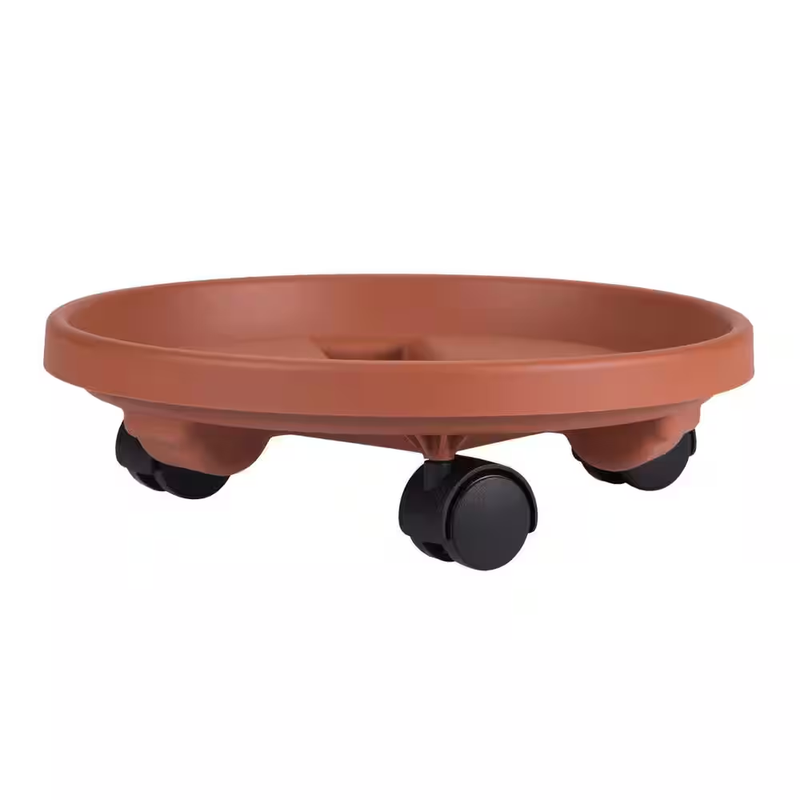 Plant Caddy 12 Inch Rolling Plant Stand With Wheels Terra Cotta 75 Lb Plastic UV