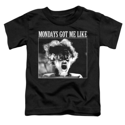 Bride of Frankenstein Toddler T-Shirt Mondays Got Me Like Black Tee
