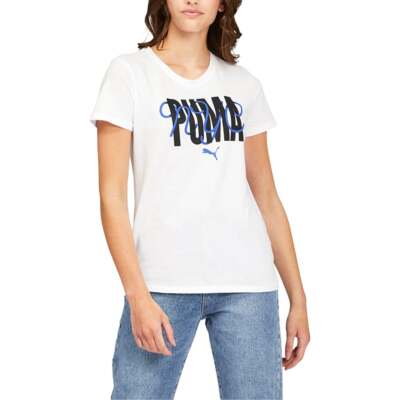 

Puma Nyc Script Crew Neck Футболка с коротким рукавом женские белые повседневные топы 849756-0, Белый