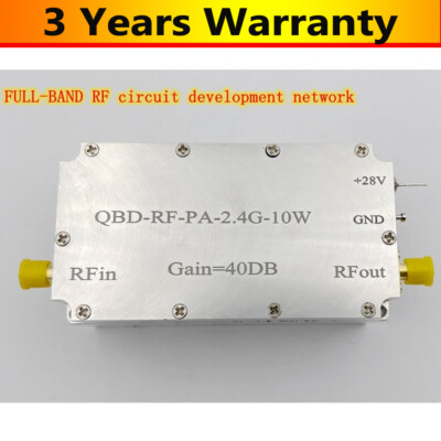 QBF-RF-PA-2.4G-10W RF Power Amplifier One-Way RF Power Amp Featuring 40DB Gain