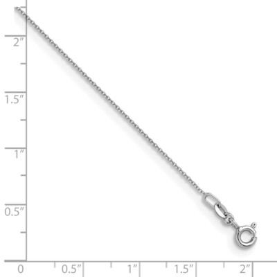 Pre-owned Diamond2deal 18k White Gold 1.1mm Solid Cable 16" Chain Necklace 1.37gram