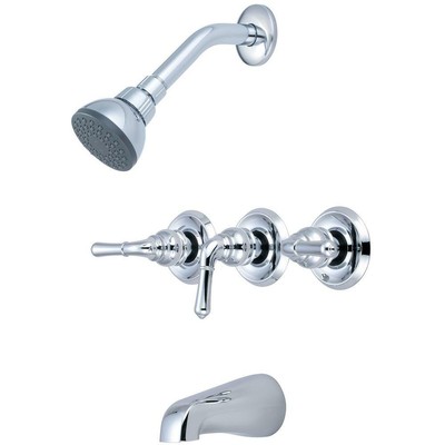 OLYMPIA Tub And Shower Faucet 3-Handle Lever 1-Spray Round P