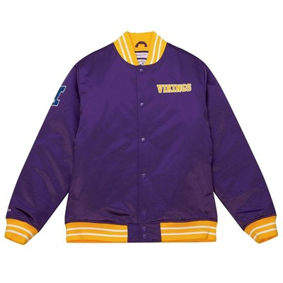

Mitchell - Ness MV Heavyweight Satin Button Up Jacket Mens Purple Casual Athlet, Фиолетовый, Mitchell - Ness M.V Heavyweight Satin Button Up Jacket