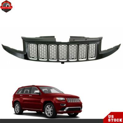 For Jeep Grand Cherokee 2014-2016 Front Bumper Upper Grille Black&Chrome Grill