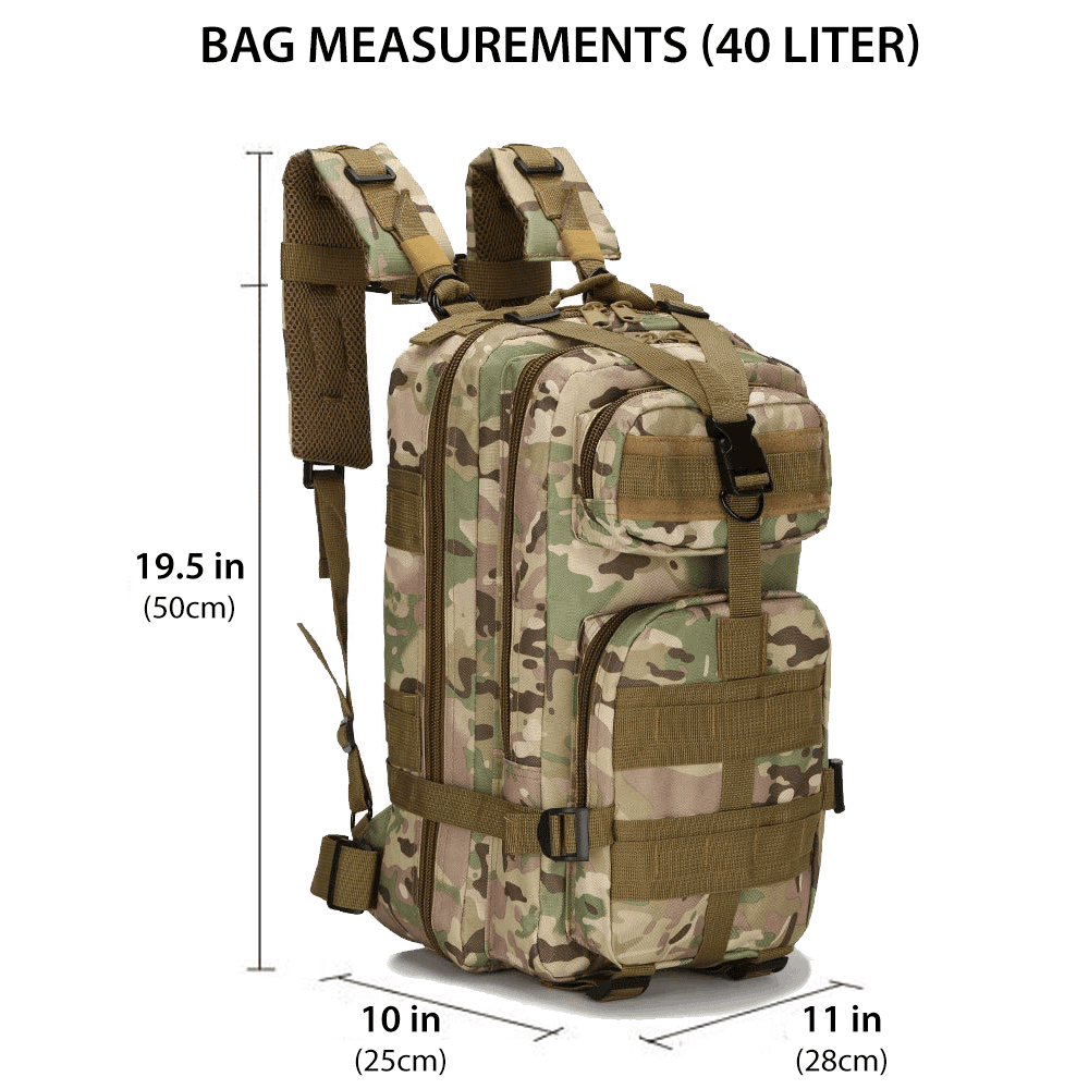 Military Tactical Backpack Daypack Bug Out Bag for Hiking Camping School Travel