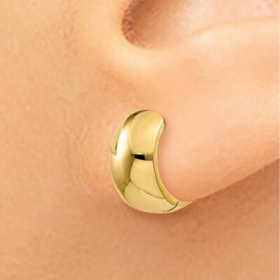 Pre-owned Superdealsforeverything Real 14kt Yellow Gold Hinged Hoop Earrings