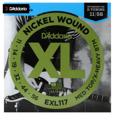 D'Addario EXL117 Nickel Wound Strings Medium Top/Extra-Heavy Bottom 11-56