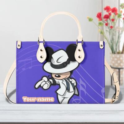 Personalize Michael Jackson Leather Handbag, Michael Jackson Mickey Mouse