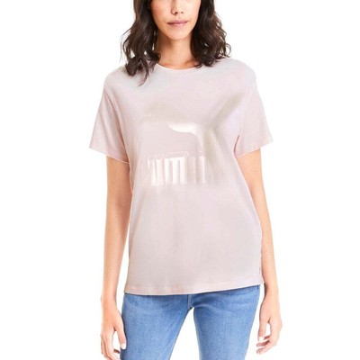 

Puma Classics Logo Crew Neck Short Sleeve Tshirt Womens Pink Casual 595514-87, Розовый