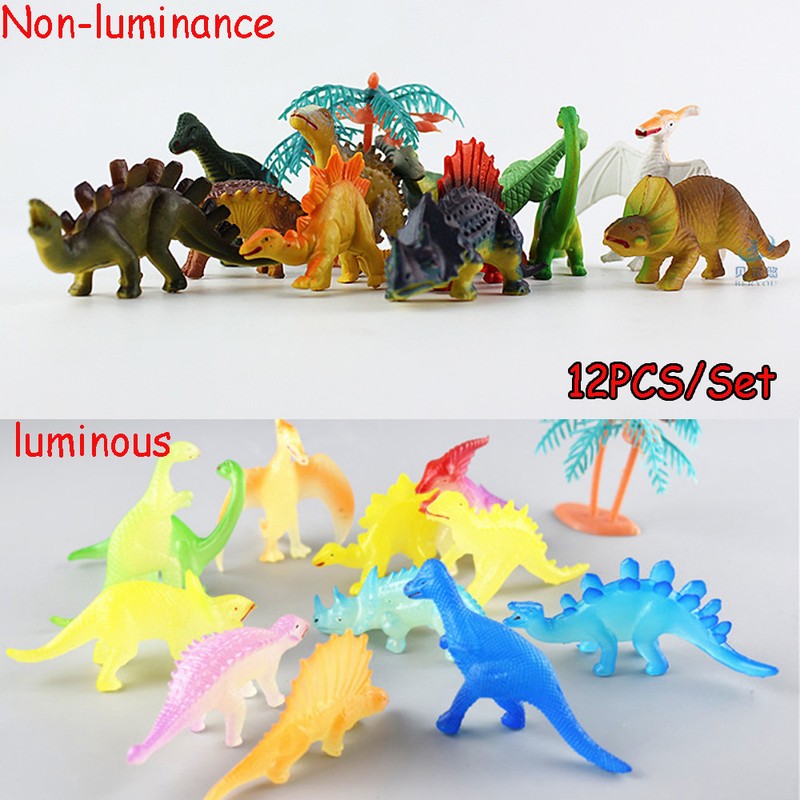16x 2 inch Mini Jurassic Noctilucent Dinosaur Toys Kids Action /& Figures ToyWU