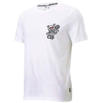 

Puma X Mr Doodle Graphic Crew Neck Футболка с коротким рукавом Мужские повседневные топы размера, Белый, Puma X Mr Doodle Graphic Crew Neck Short Sleeve T-Shirt