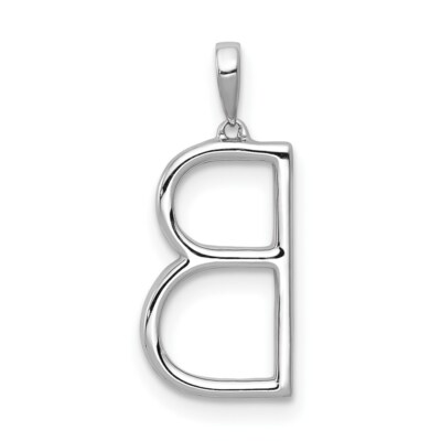 Pre-owned Superdealsforeverything Real 14kt White Gold Diamond Initial B Pendant