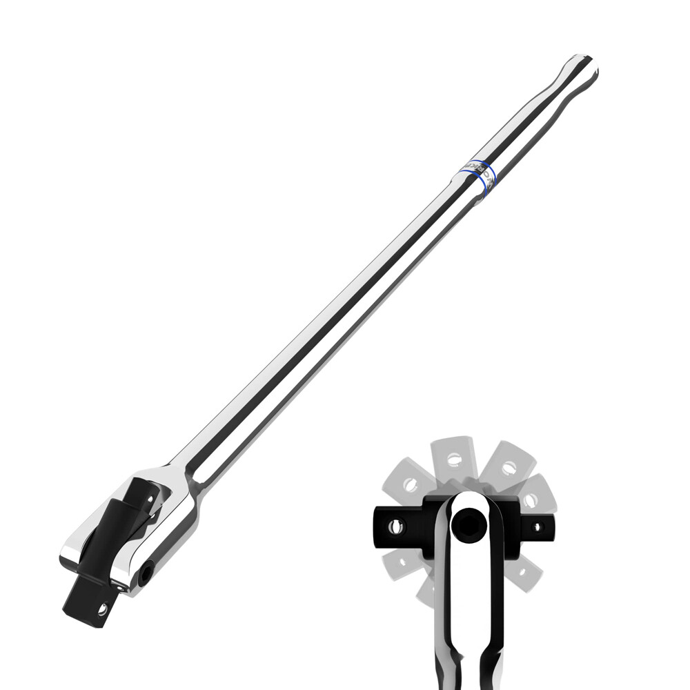 WORKPRO Dual Drive Breaker Bar 3/8" 1/2" Drive Heavy Duty Breaker Bar 16" Length