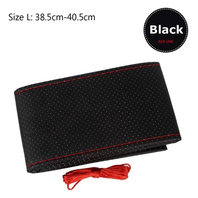 DIY Car Steering Wheel Cover With Needles Thread 38-40cm Artificial Leather Prot