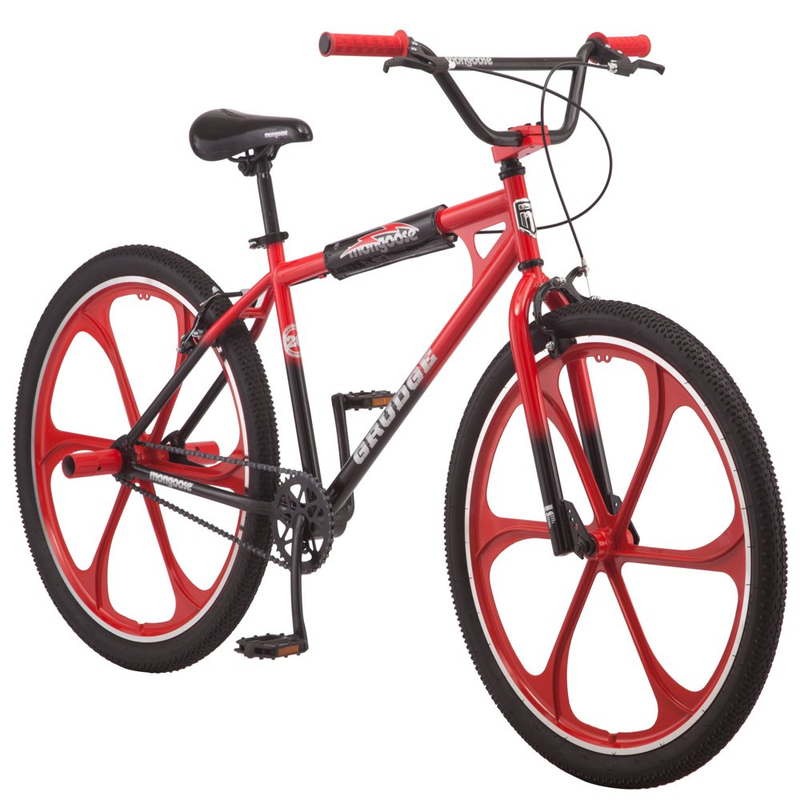 Mongoose 26 In. Grudge Mag BMX Freestyle Bike, Single Speed, Red / Black