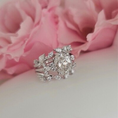 2 Ct Round Simulated Diamond Wedding Engagement Ring 14k White Gold Plated