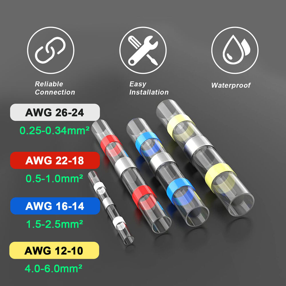 1000/800PCS Solder Seal Connector Waterproof Heat Shrink Terminal Solder Sleeve