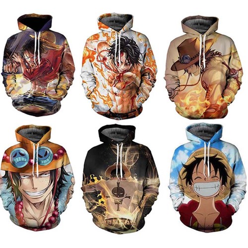 Men S Clothing One Piece Mens Anime 3d Print Hoodie Cotton Crew Neck Luffy Pullover Sweater Clothing Shoes Accessories Vishawatch Com