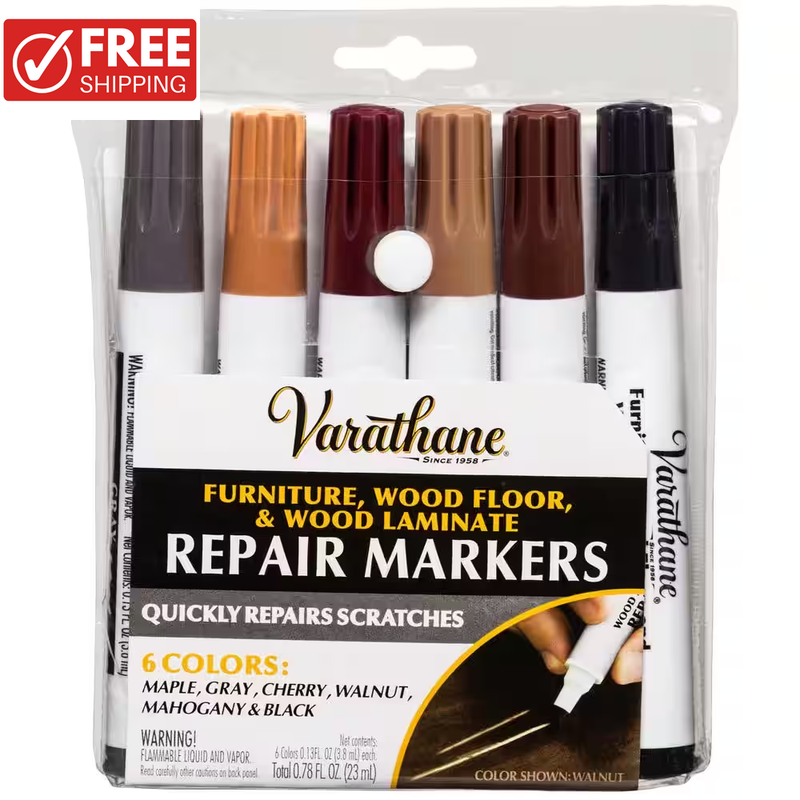 Wood Stain Repair Marker Kit 6 Colors Warm Tone Touch-Up Filler Tools Supplies