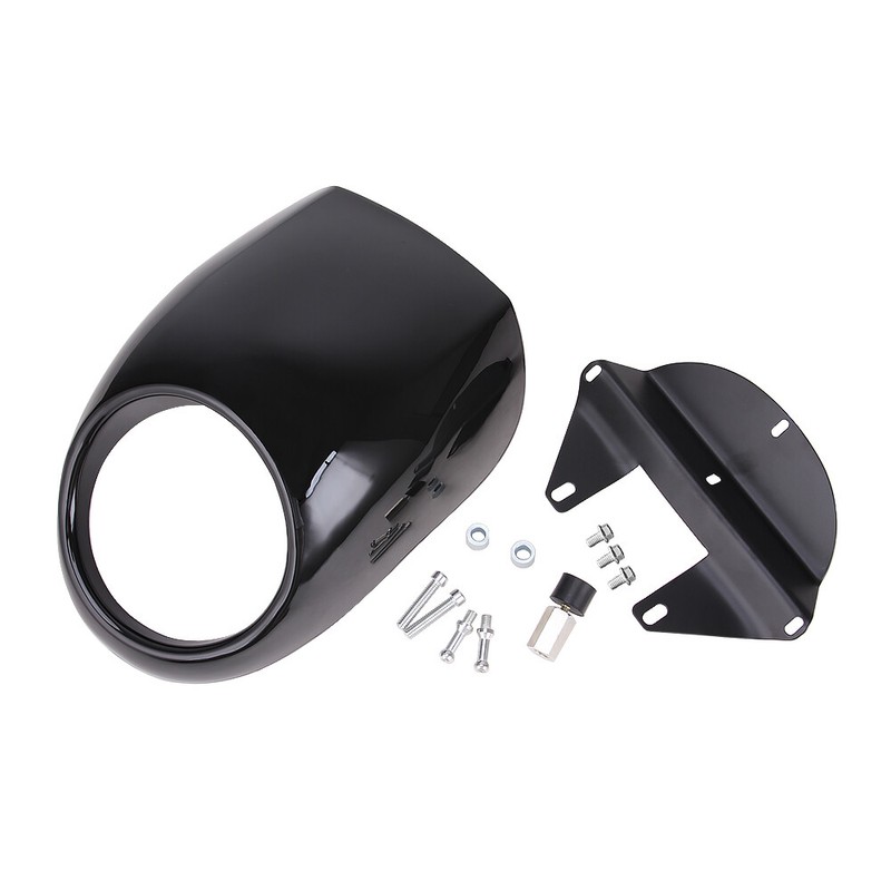 1973+ Harley Dyna Sportster FX XL CVO Black Headlight Fairing Cowl