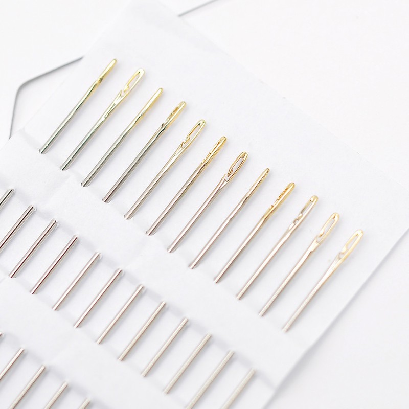 Hand Sewing Needles ASSORTED SIZES EASY THREAD Big Eye Lot 48x Self