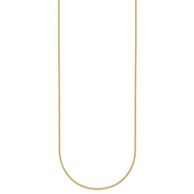 Pre-owned Diamond2deal 18k Yellow Gold Polished 1.3mm Solid Cable Chain Necklace 18" For Women 2.36g