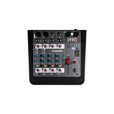 Allen and Heath ZED-6 6-Channel Analog Mixer for Churches Schools Drums Synths