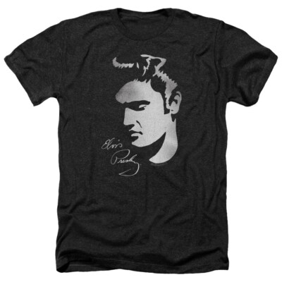 ELVIS PRESLEY SIMPLE FACE Licensed Adult Men's Heather Band Tee Shirt SM-3XL