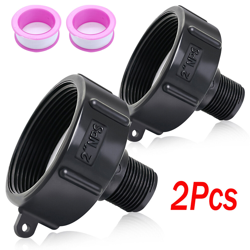 1/2PCS Tote Tank Adapter 275 330 G IBC Garden Hose Drain Plug Connector 2''NPS