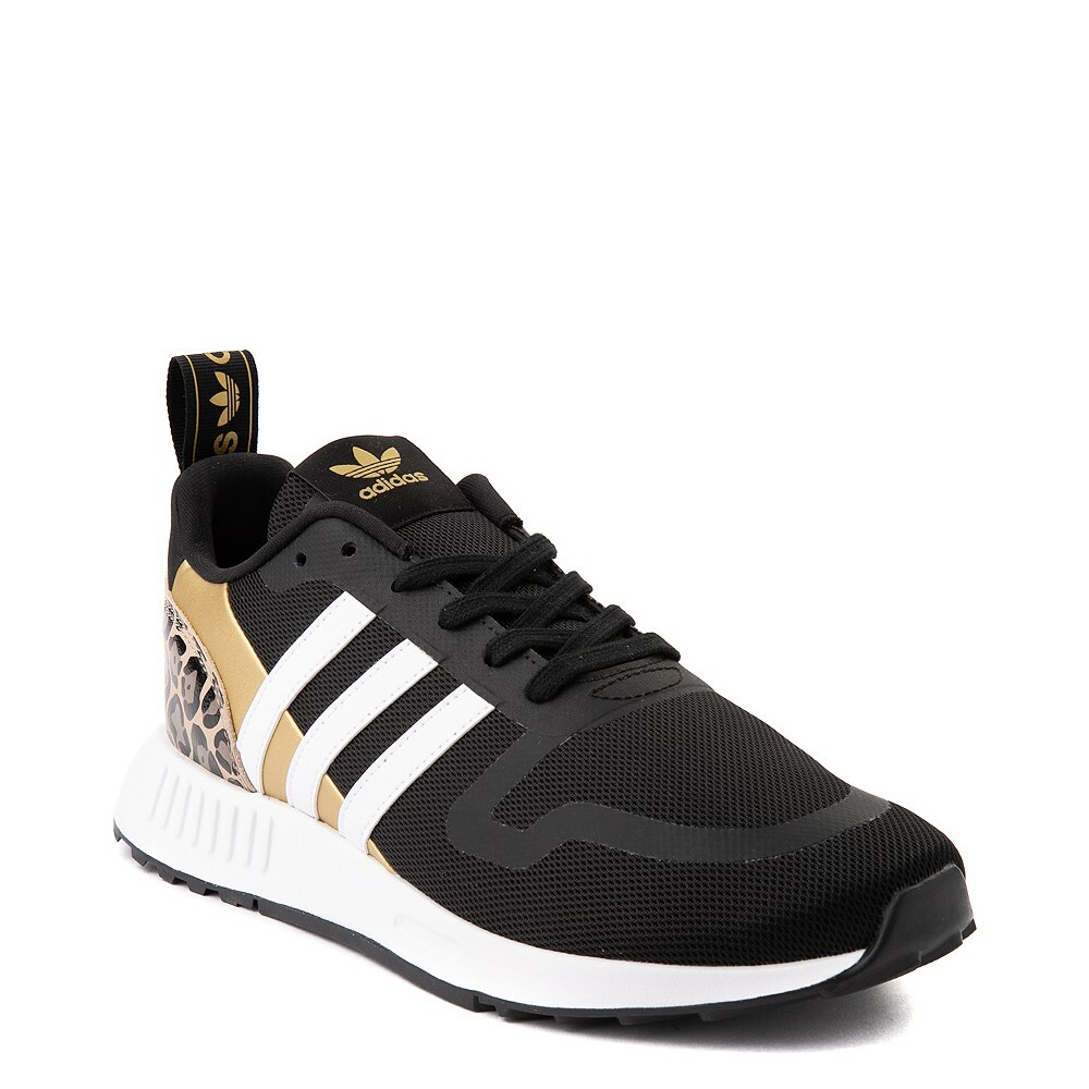 NEW Womens adidas Multix Athletic Sneaker Black Gold Leopard