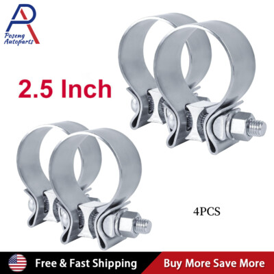 4PCS 2.5'' Inch T409 Stainless Steel Narrow Band Exhaust Clamps Seal Band