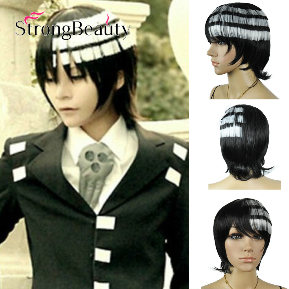 Soul Eater Death The Kid Short Black White Mix Anime Cosplay Cos