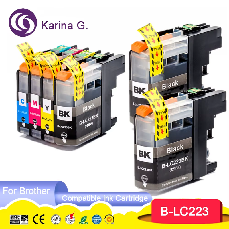 6PCS Compatible ink cartridge for LC223 LC221 for MFC-J4420DW MFC-J4620DW MFC-J