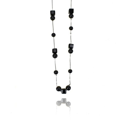 ESC05 Long Square Beaded Necklace, 34-inch