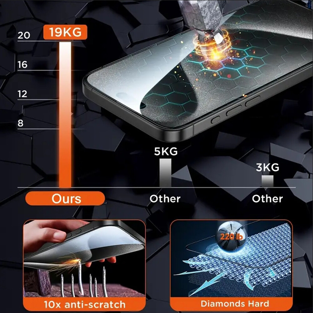 4-Pack Ultra-Clear Glossy Glass Screen Protector for iPhone 12 13 14 15 Pro Max