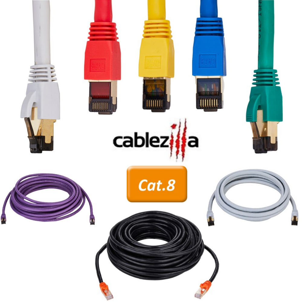 Cat8 Cable High Speed Ethernet Patch Cord RJ45 Gold Plated Shielded Wire Lan Lot