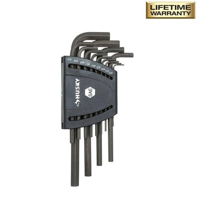 Husky Hex Key Set Long Arm SAE Chamfered Ends w/ Color-Coded Caddy (13-Piece)