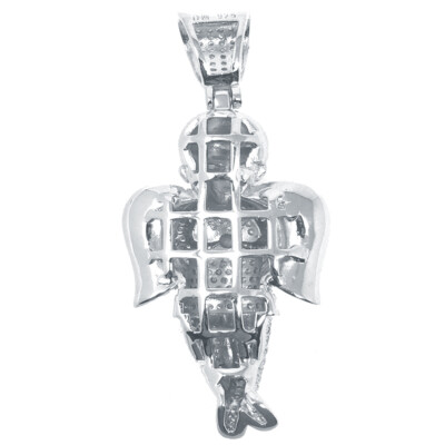Pre-owned Usdiamondking Men's Ladies Real .90ct Genuine Diamond Angel Pendant Necklace Chain In H-i