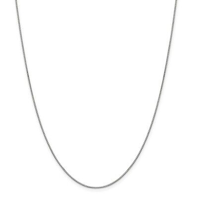 Pre-owned Superdealsforeverything Real 14kt White Gold .9mm Box Chain; 24 Inch; Lobster Clasp